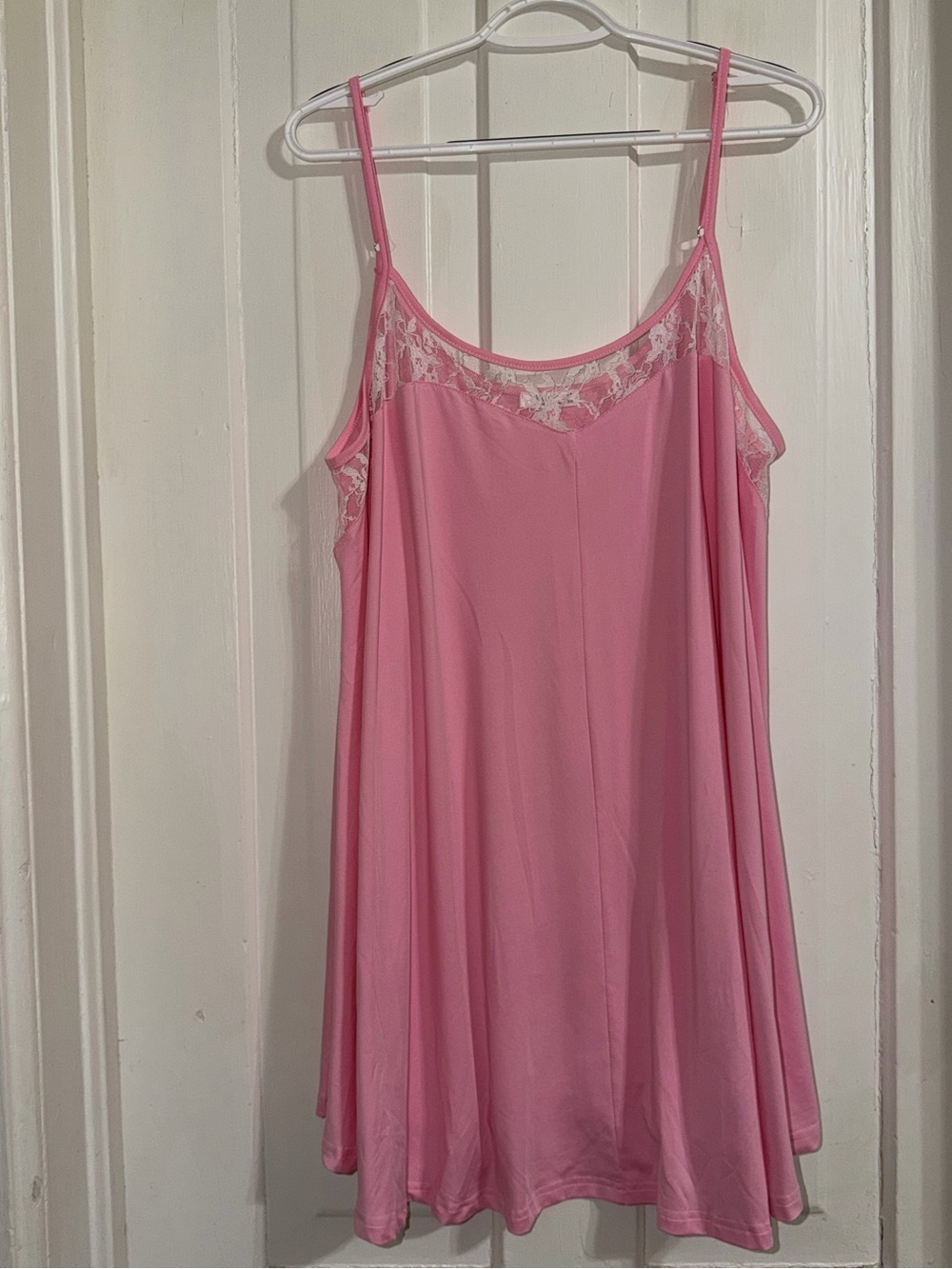 Women's size 2X Pink Lace-Trim Slip Dress sleep gown night gown